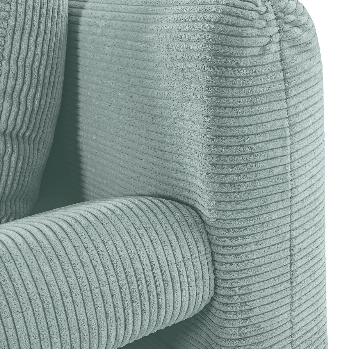 SCHLAFSOFA Cord Mintgrün  inkl. Rückenkissen, Bettkasten, Schlaffunktion, Rücken echt, Armteilverstellung, Liegefläche im Originalstoff  - Schwarz/Mintgrün, KONVENTIONELL, Textil/Metall (200/78/95cm) - home24