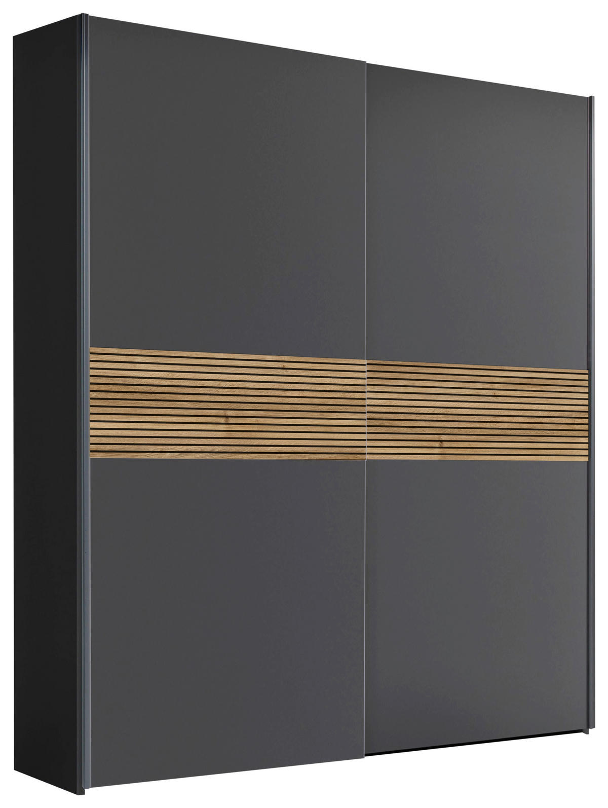 ORMAR S KLIZNIM VRATIMA boje grafita, boje hrasta   - boje grafita/boje hrasta, Moderno, drvni materijal/metal (170/195/57,5cm)
