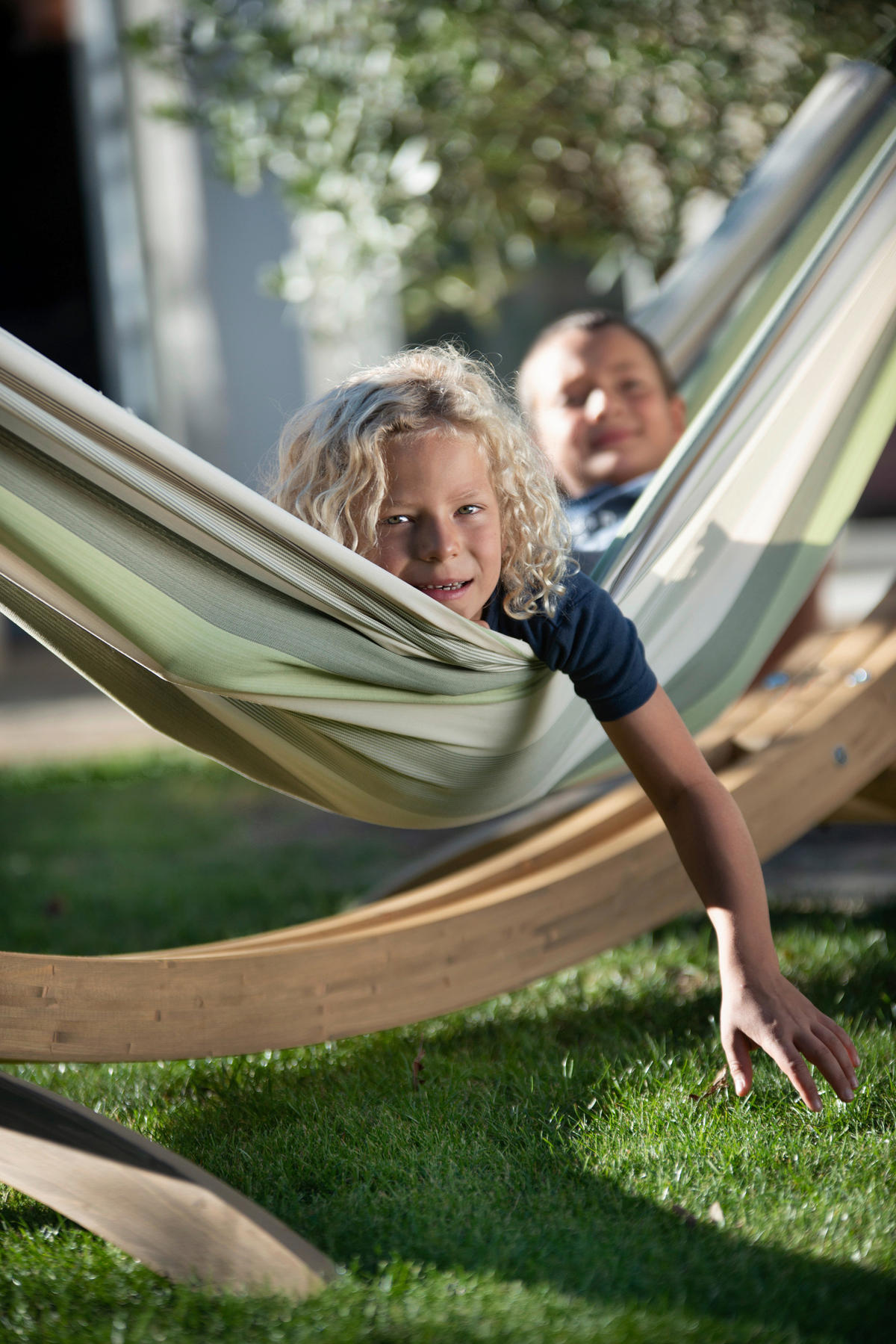 HÄNGEMATTE double outdoor  - Weiß/Hellgrün, KONVENTIONELL, Textil (160/350cm) - La Siesta