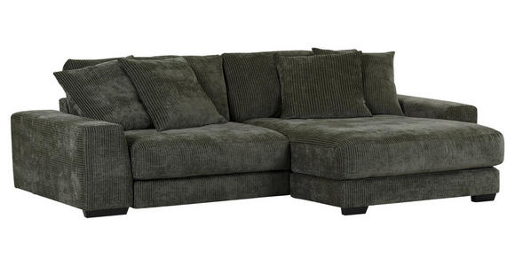 ECKSOFA in Flachgewebe Anthrazit  - Anthrazit/Schwarz, KONVENTIONELL, Holz/Textil (280/190cm) - Carryhome