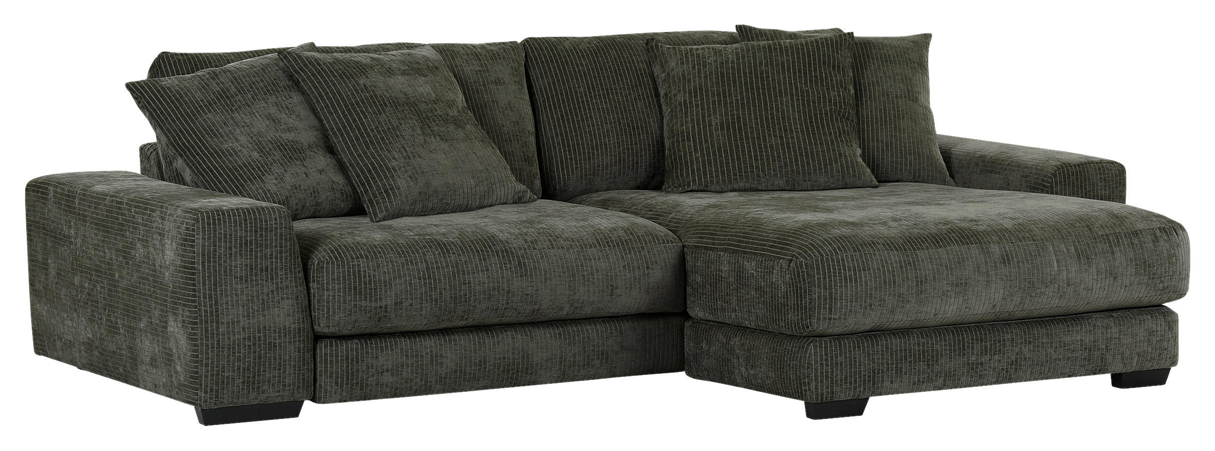 ECKSOFA Anthrazit Flachgewebe  - Anthrazit/Schwarz, KONVENTIONELL, Holz/Textil (280/190cm) - Carryhome
