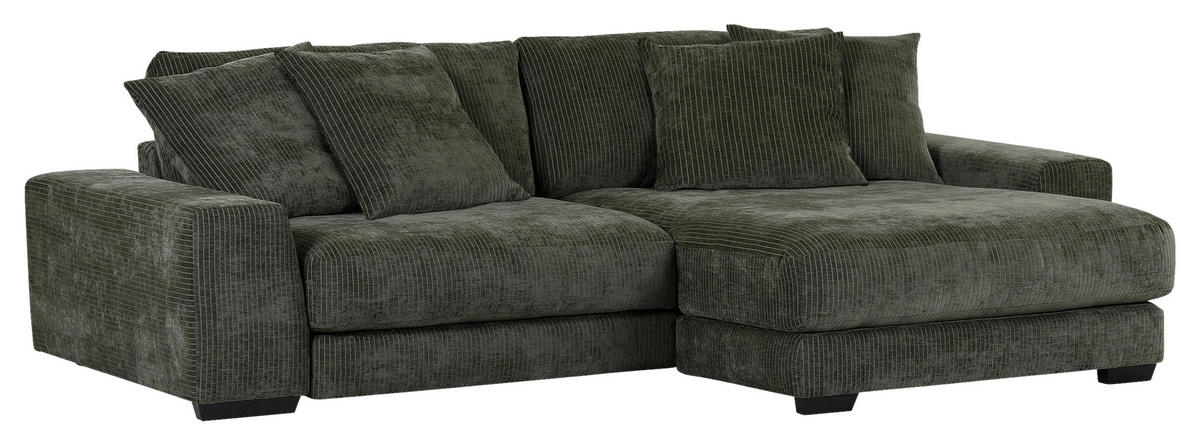 ECKSOFA in Flachgewebe Anthrazit  - Anthrazit/Schwarz, Konventionell, Holz/Textil (280/190cm) - Carryhome