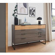 SIDEBOARD Anthrazit, Eichefarben  - Schieferfarben/Eichefarben, Design, Glas/Holzwerkstoff (141/89/43cm) - Dieter Knoll