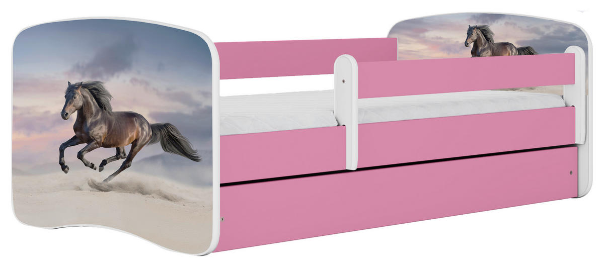 KINDER-/JUNIORBETT - Pink/Birkefarben, MODERN, Holz/Holzwerkstoff (80/160cm) - MID.YOU