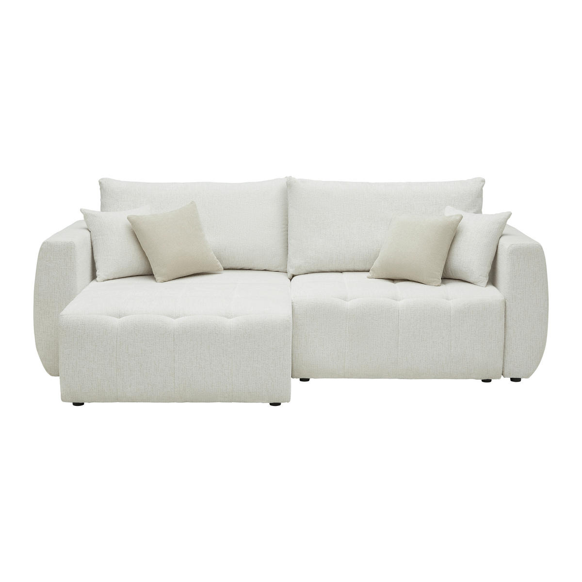 SCHLAFSOFA in Chenille, Jacquard Creme  - Beige/Creme, Kunststoff/Textil (245/74-90/104cm) - MID.YOU