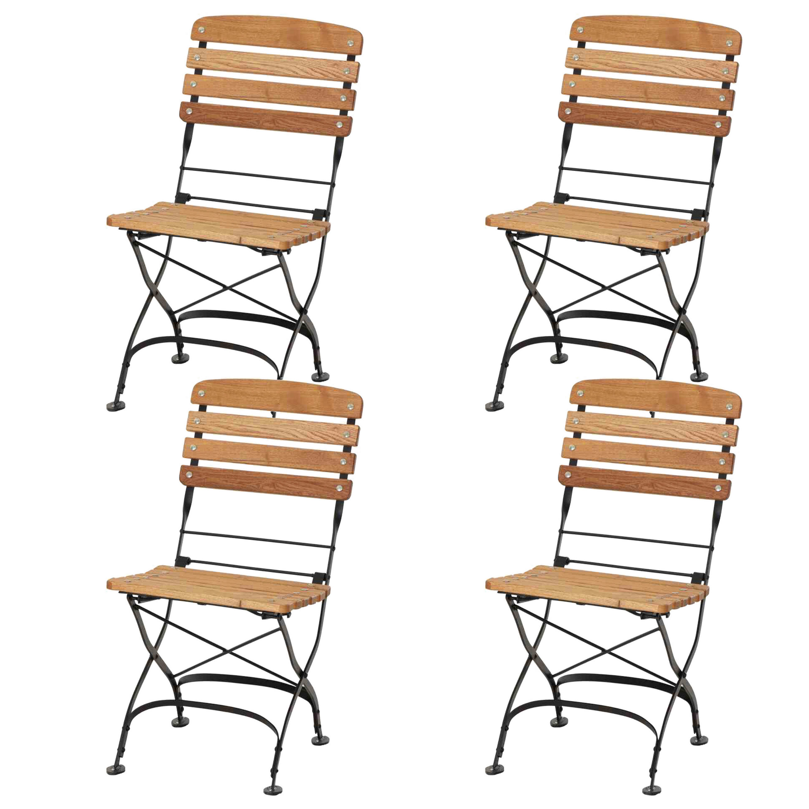 Siena Garden Gartenklappstuhl-Set Natur 60x87x43 cm