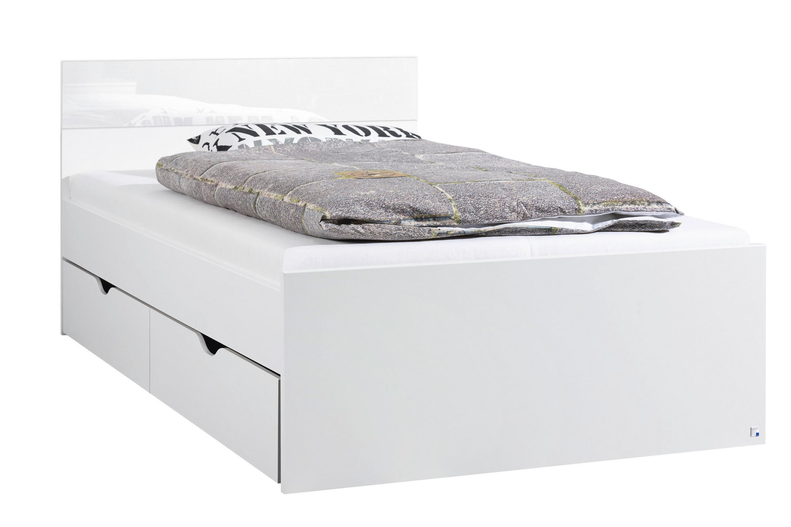 STAURAUMBETT 100/200 cm  in Weiss   - Weiss, Design, Glas/Holzwerkstoff (100/200cm) - Xora