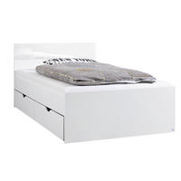 STAURAUMBETT 120/200 cm  in Weiss   - Weiss, Design, Glas/Holzwerkstoff (120/200cm) - Xora