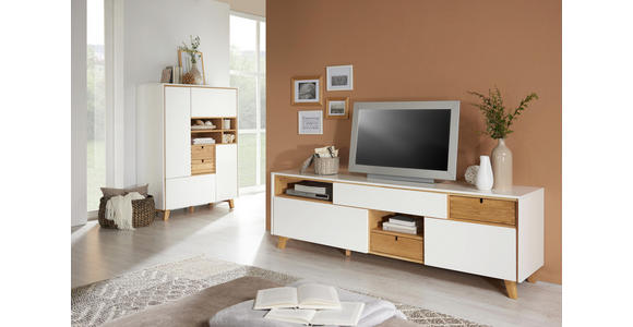 KOMMODE 105,4/142,3/48 cm - Eichefarben/Weiß, Design, Holz/Holzwerkstoff (105,4/142,3/48cm) - Novel