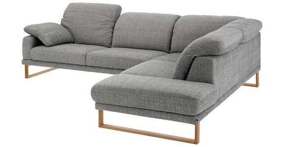 WOHNLANDSCHAFT in Textil Grau - Eichefarben/Grau, Natur, Holz/Textil (281/226cm) - Valnatura