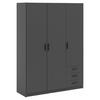 KLEIDERSCHRANK Grau  - Schwarz/Grau, Basics, Holzwerkstoff/Metall (147/200,4/49,8cm) - MID.YOU