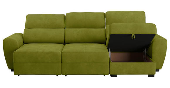 ECKSOFA  in Mikrofaser Grün  - Schwarz/Grün, KONVENTIONELL, Kunststoff/Textil (285/177cm) - Carryhome