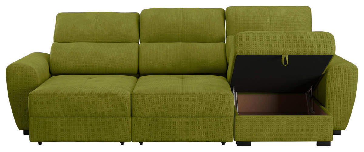 Freisteller von Carryhome ECKSOFA Grün Mikrofaser.