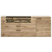 SIDEBOARD Lavia  in 192/77/44 cm  - Eichefarben/Anthrazit, Design, Glas/Holz (192/77/44cm) - Valnatura