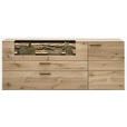 SIDEBOARD Lavia  in 192/77/44 cm  - Eichefarben/Anthrazit, Natur, Glas/Holz (192/77/44cm) - Valnatura