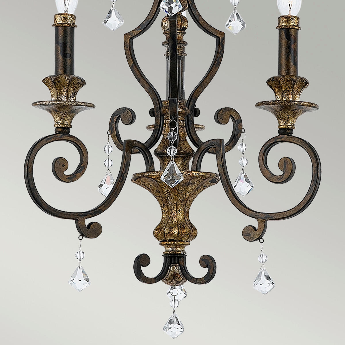 KRONLEUCHTER 45.7/70  cm    - Bronzefarben, Konventionell, Glas/Metall (45.7/70 cm) - Elstead Lighting