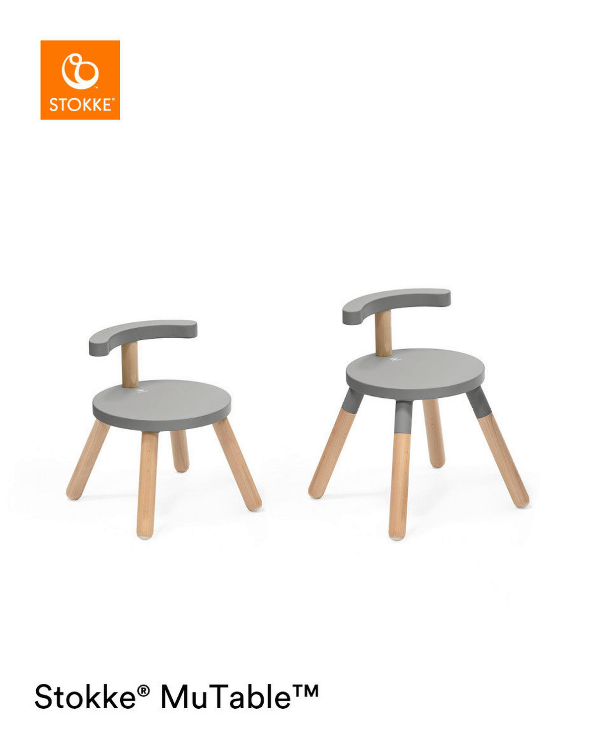 KINDERSTUHL - Naturfarben/Grau, Basics, Holz (35/42/35cm) - Stokke