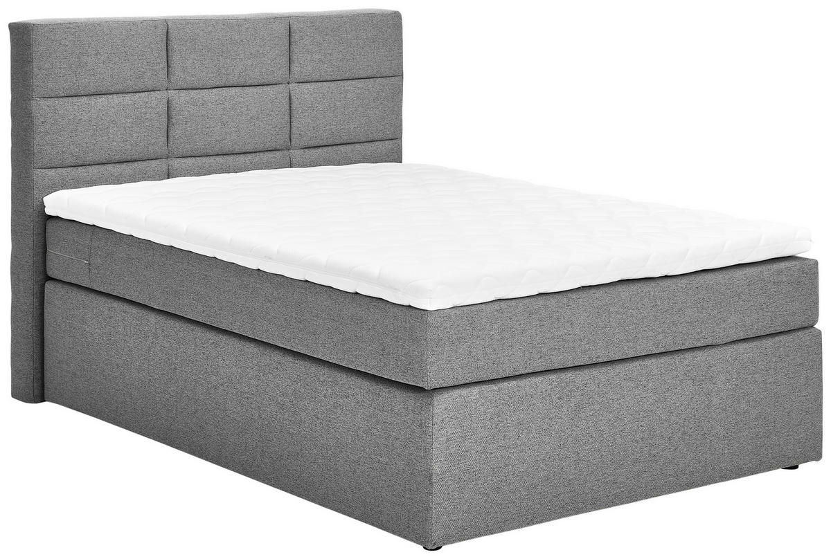 BOXSPRINGBETT 100/200 cm  in Grau  - Schwarz/Grau, KONVENTIONELL, Textil (100/200cm) - Carryhome