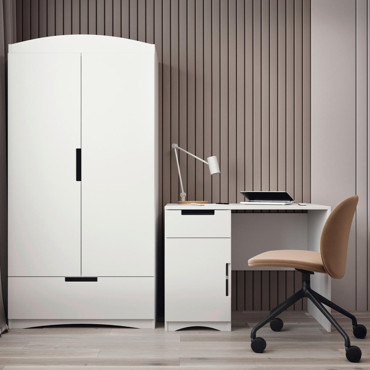 KINDERKLEIDERSCHRANK - Weiß, MODERN, Holzwerkstoff (90/183,5/52cm) - MID.YOU