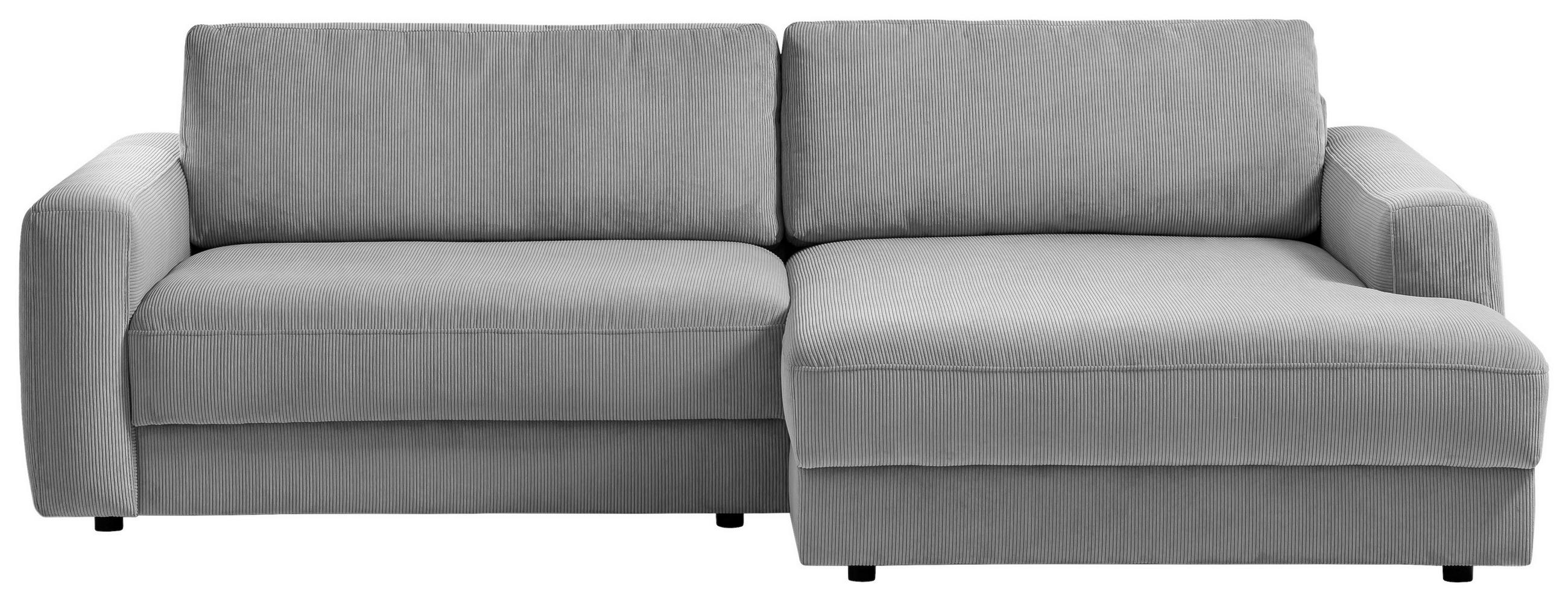 ECKSOFA BOURBON Dunkelgrau Cord  - Dunkelgrau/Schwarz, MODERN, Textil (250/176cm) - Trendmanufaktur