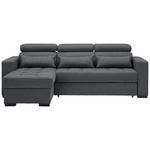 ECKSOFA Graphitfarben Webstoff  - Schwarz/Graphitfarben, Design, Kunststoff/Textil (179/240cm) - Carryhome