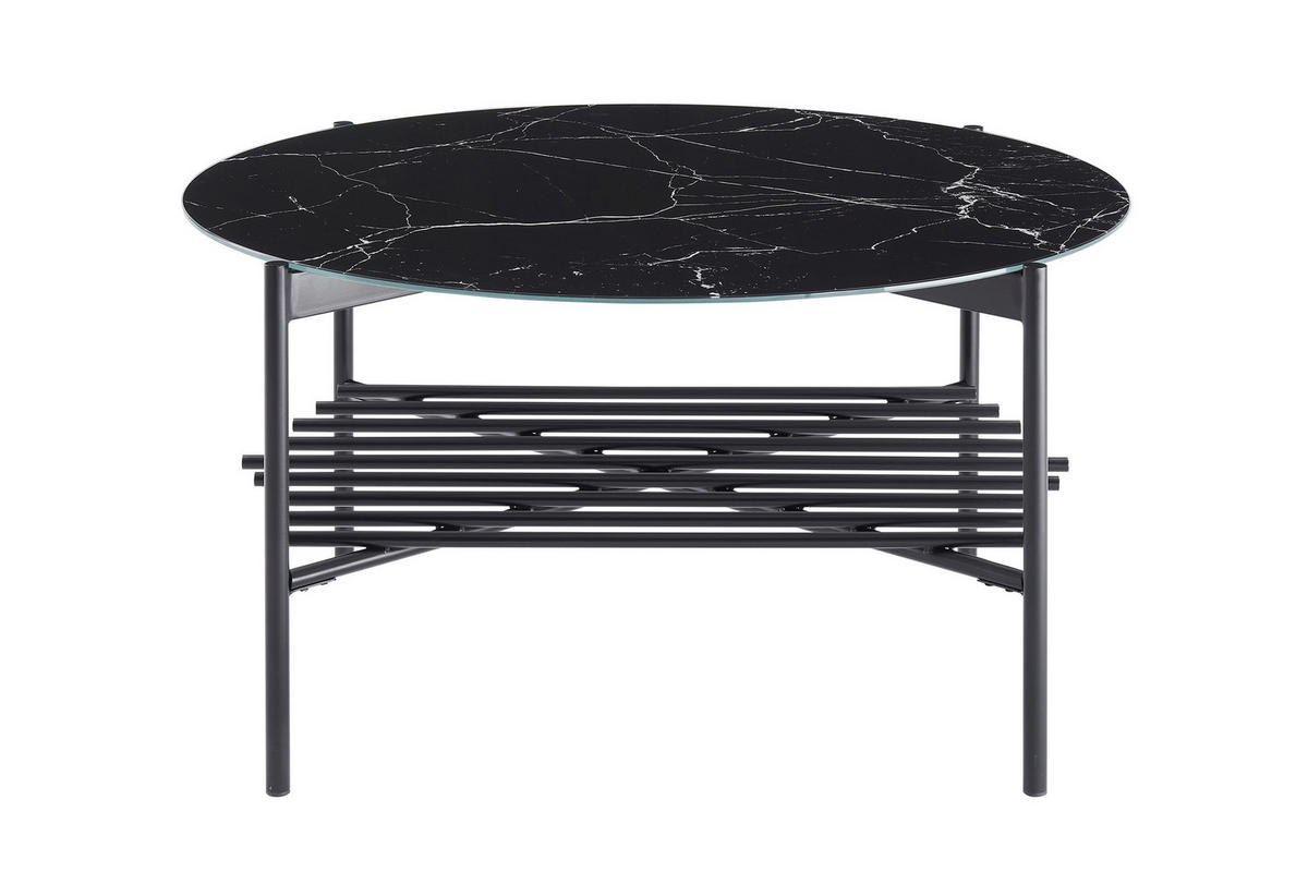 COUCHTISCH in Metall, Glas 84/84/43 cm  - Schwarz, Design, Glas/Metall (84/84/43cm) - Livetastic