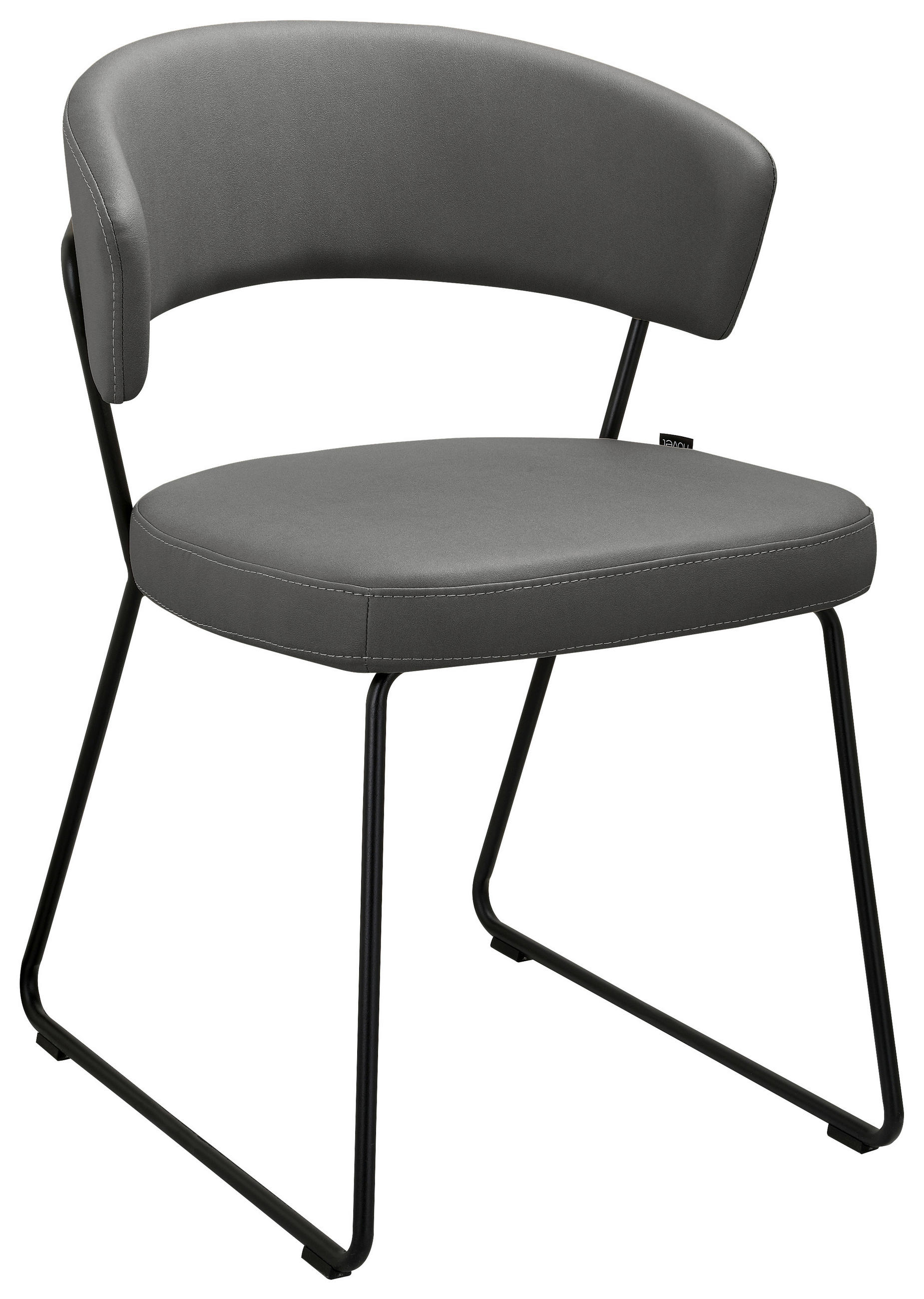 STOL järn mikrofiber  - svart/grå, Design, metall/textil (56,5/77/58cm) - Novel