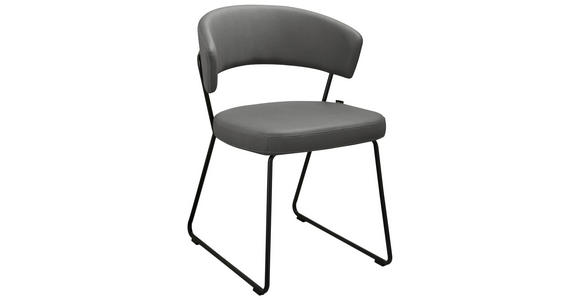 STUHL CHICAGO - Schwarz/Grau, Design, Textil/Metall (56,5/77/58cm) - Novel