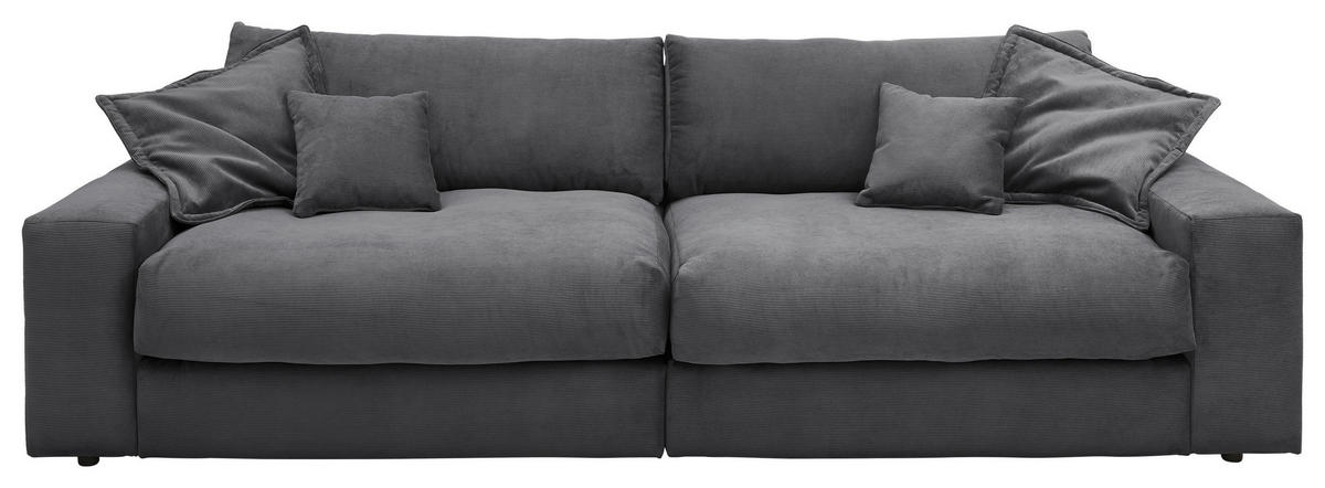 3-SITZER-SOFA KAMIL Cord Anthrazit  - Anthrazit/Schwarz, MODERN, Textil (298/95/122cm) - Livetastic
