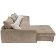 ECKSOFA Naturfarben, Taupe Cord Zierkissen, Rückenkissen, Rücken echt  - Taupe/Chromfarben, KONVENTIONELL, Textil/Metall (225/335cm) - Carryhome