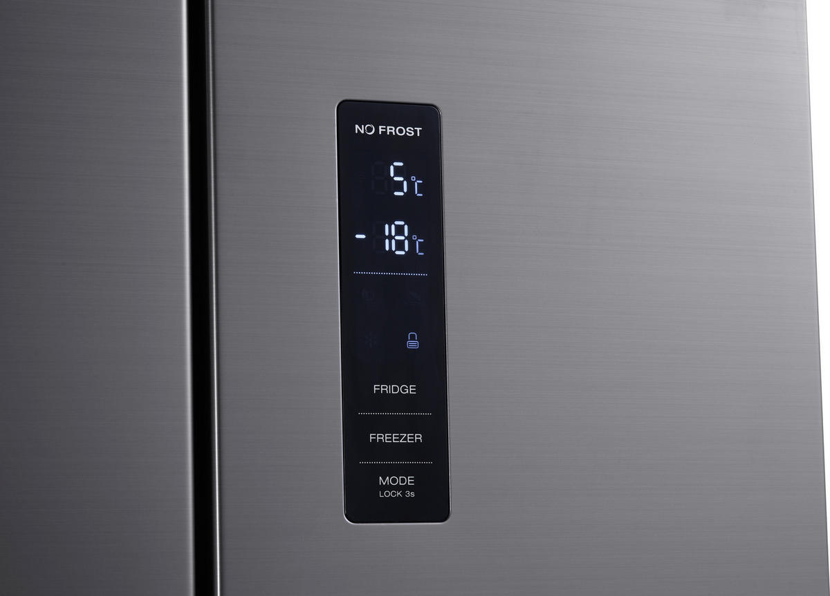 FRENCH-DOOR 64/186/69 cm FD351.4A++NF IX  - Edelstahlfarben, Basics, Metall (64/186/69cm) - Wolkenstein