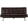 SCHLAFSOFA Lederlook Braun  - Silberfarben/Braun, Basics, Textil/Metall (182/84/92cm) - MID.YOU