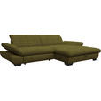 ECKSOFA in Mikrofaser Grün 290/198 cm - Schwarz/Grün, Design, Textil/Metall (290/198cm) - Xora
