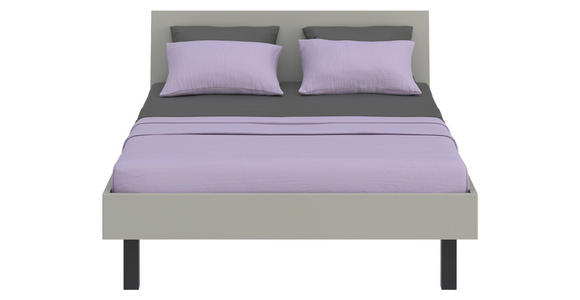 BETT 140/200 cm  in Hellgrau  - Hellgrau/Schwarz, Design, Metall (140/200cm) - Xora
