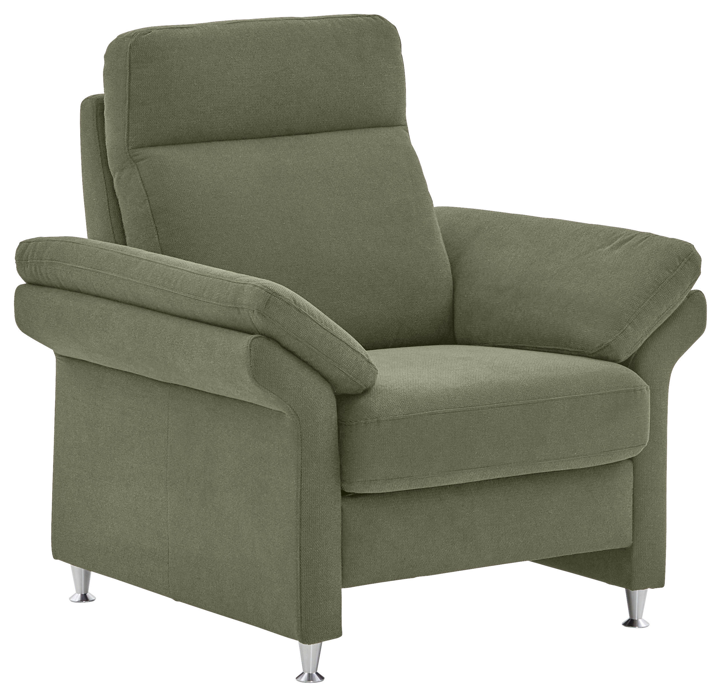 FERNSEHSESSEL Flachgewebe Grün  - Alufarben/Grün, MODERN, Textil/Metall (96/103/89cm) - Pure Home Comfort