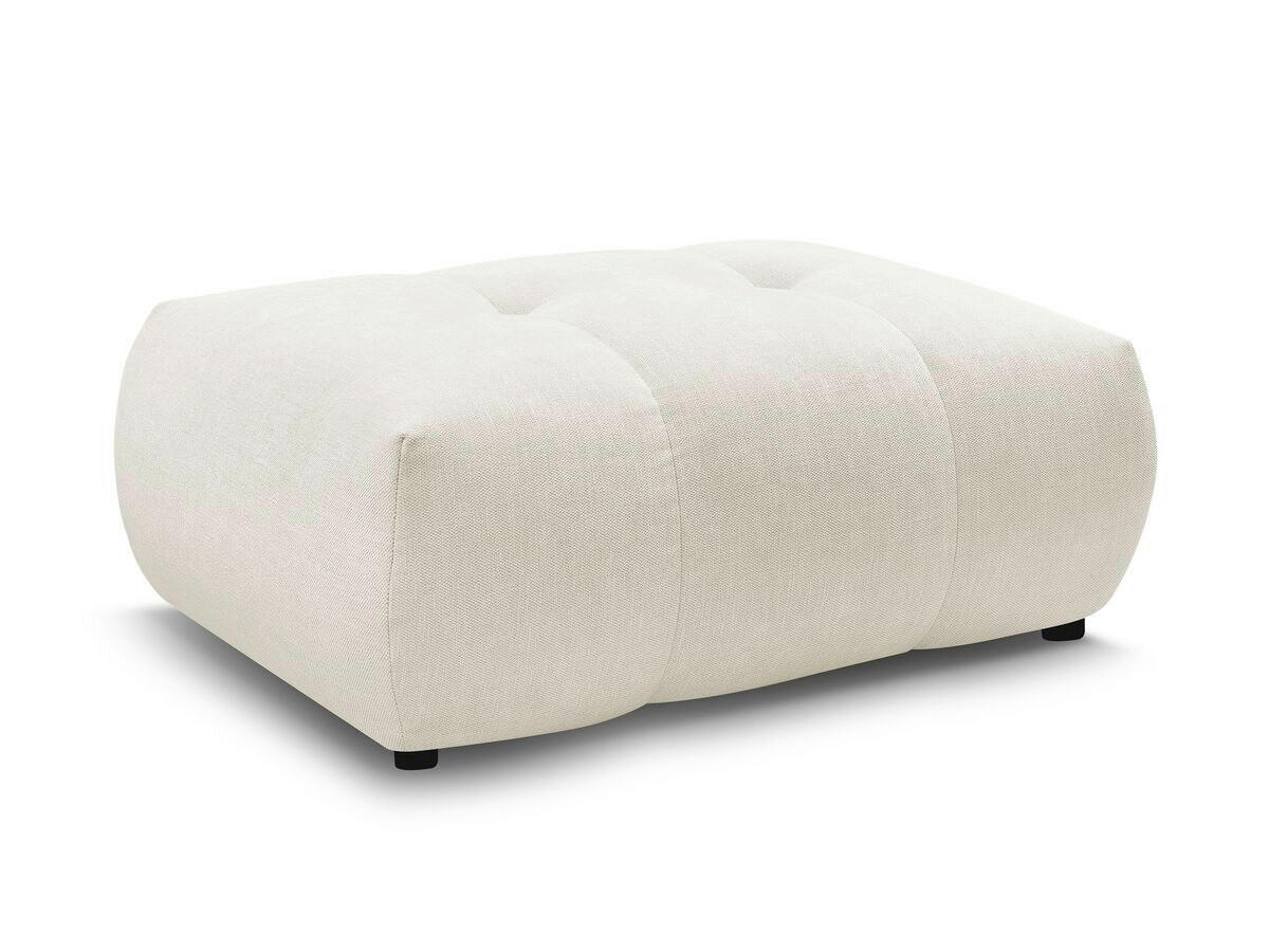 HOCKER FUJI  Leinenoptik Beige  - Beige/Schwarz, MODERN, Kunststoff/Textil (112/44/80cm)