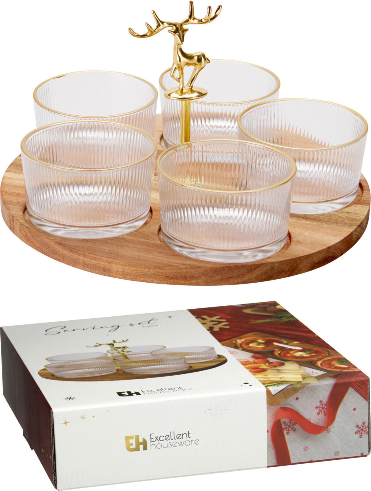 KÍNÁLÓTÁLCA    - átlátszó, Basics, üveg (25cm)
