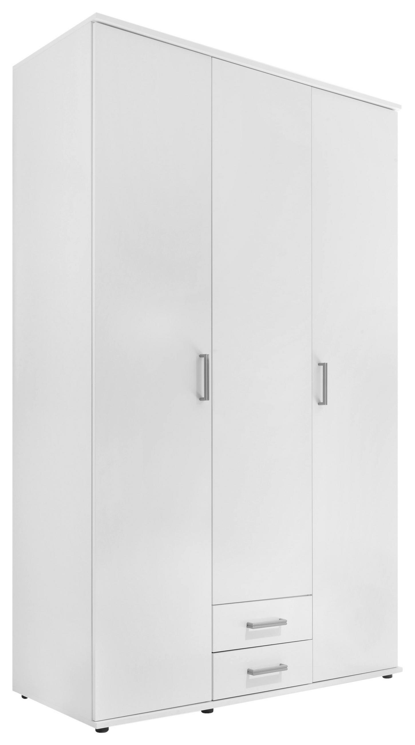 DULAP CU UȘI ROTATIVE alb  - alb/culoare aluminiu, Konventionell, plastic/material pe bază de lemn (120/196/54cm) - Carryhome