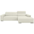 ECKSOFA DUA in Echtleder Weiß  293/170 cm  - Chromfarben/Weiß, Design, Leder/Metall (293/170cm) - Novel
