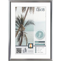 RÁM NA OBRAZY, 1 foto 13 cm x 18 cm - barvy stříbra, Basics, plast/sklo (14/19cm)