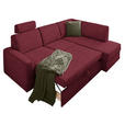 ECKSOFA in Webstoff Rot  224/165 cm  - Rot/Schwarz, KONVENTIONELL, Kunststoff/Textil (224/165cm) - Xora