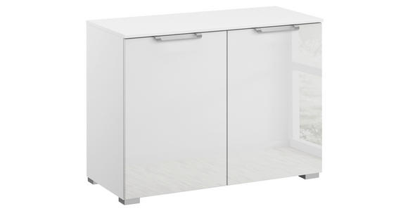 KOMMODE , 80/61/42 cm,  - Klar/Silberfarben, Design, Glas/Holzwerkstoff (80/61/42cm) - Novel