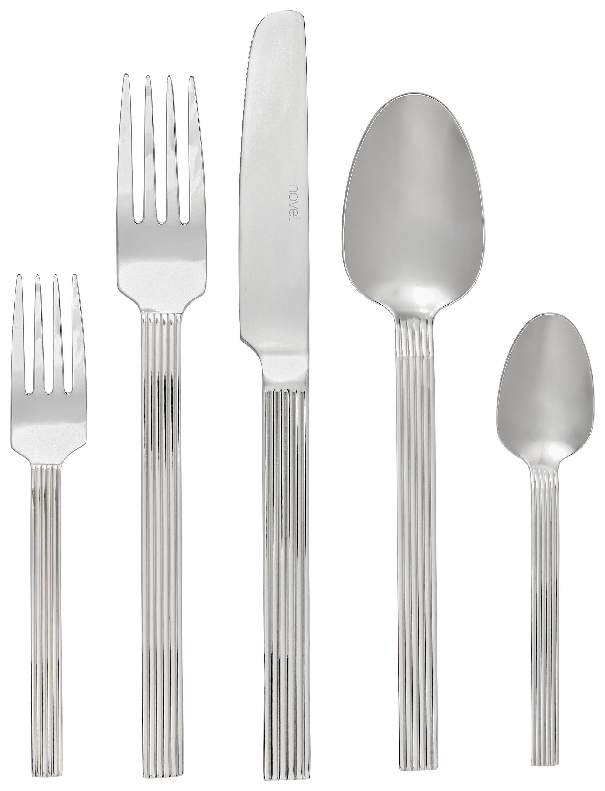 BESTECKSET 30-teilig Edelstahl  - Edelstahlfarben, KONVENTIONELL, Metall - Novel