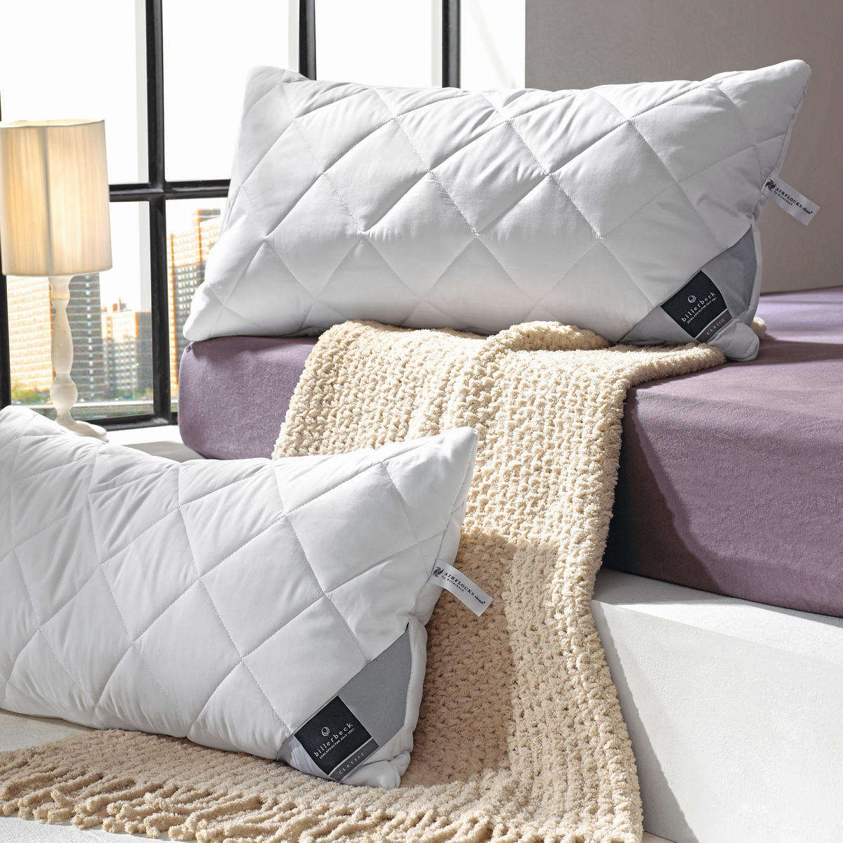 VANKÚŠ POD HLAVU, 40/80 cm - biela, Basics, textil (40/80cm) - Billerbeck