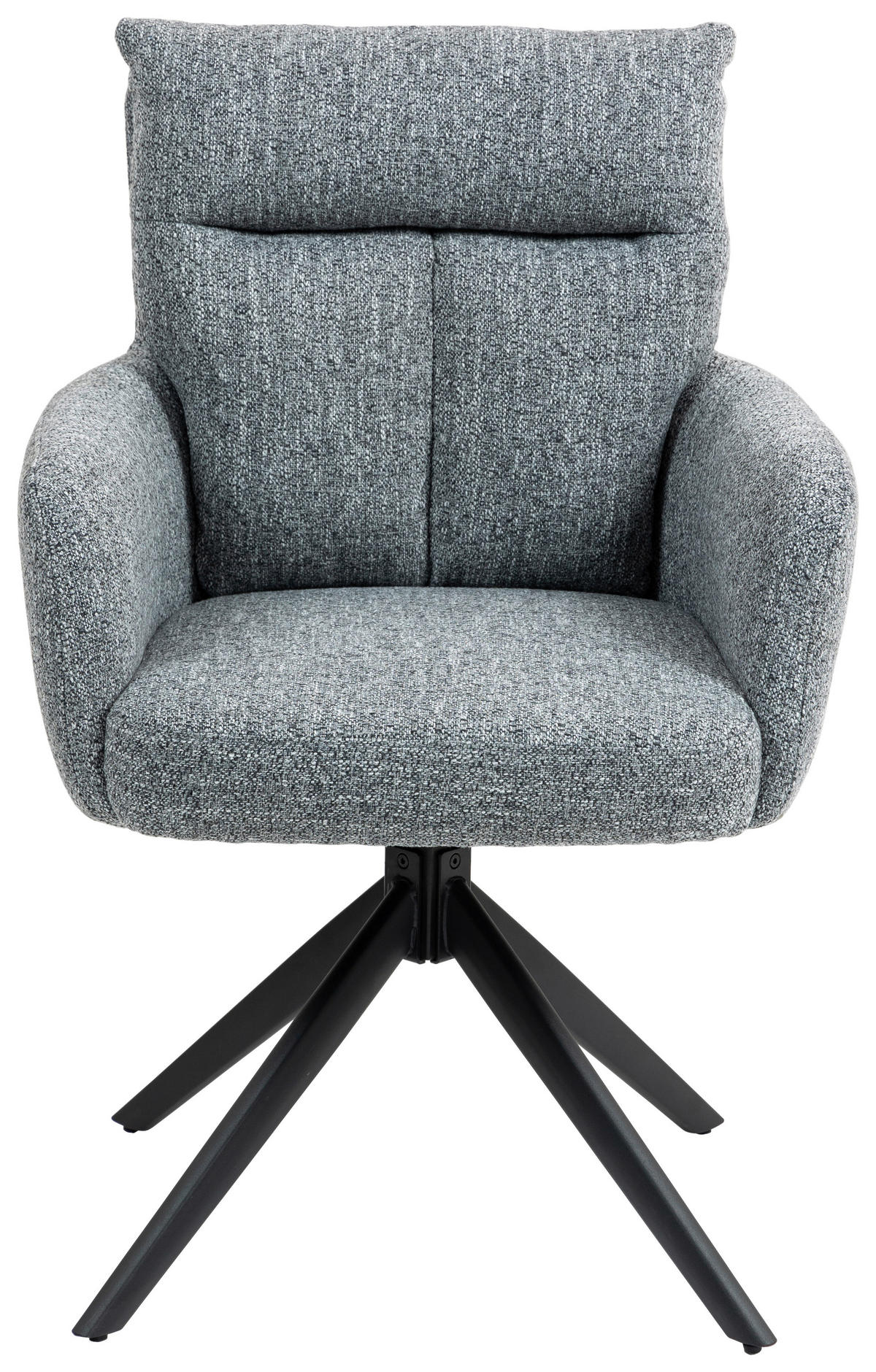 ARMLEHNSTUHL  in Eisen  - Schwarz/Grau, KONVENTIONELL, Textil/Metall (60/95/67cm) - MID.YOU