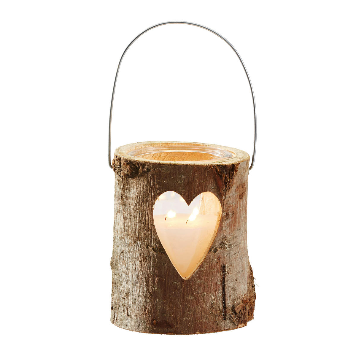 WINDLICHT - Naturfarben, Natur, Glas/Holz (21/26cm) - X-Mas