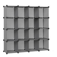 KOMBINÁCIA REGÁLOV, sivá, železo, 153/153/31 cm - čierna/sivá, Basics, kov/plast (153/153/31cm) - Boxxx