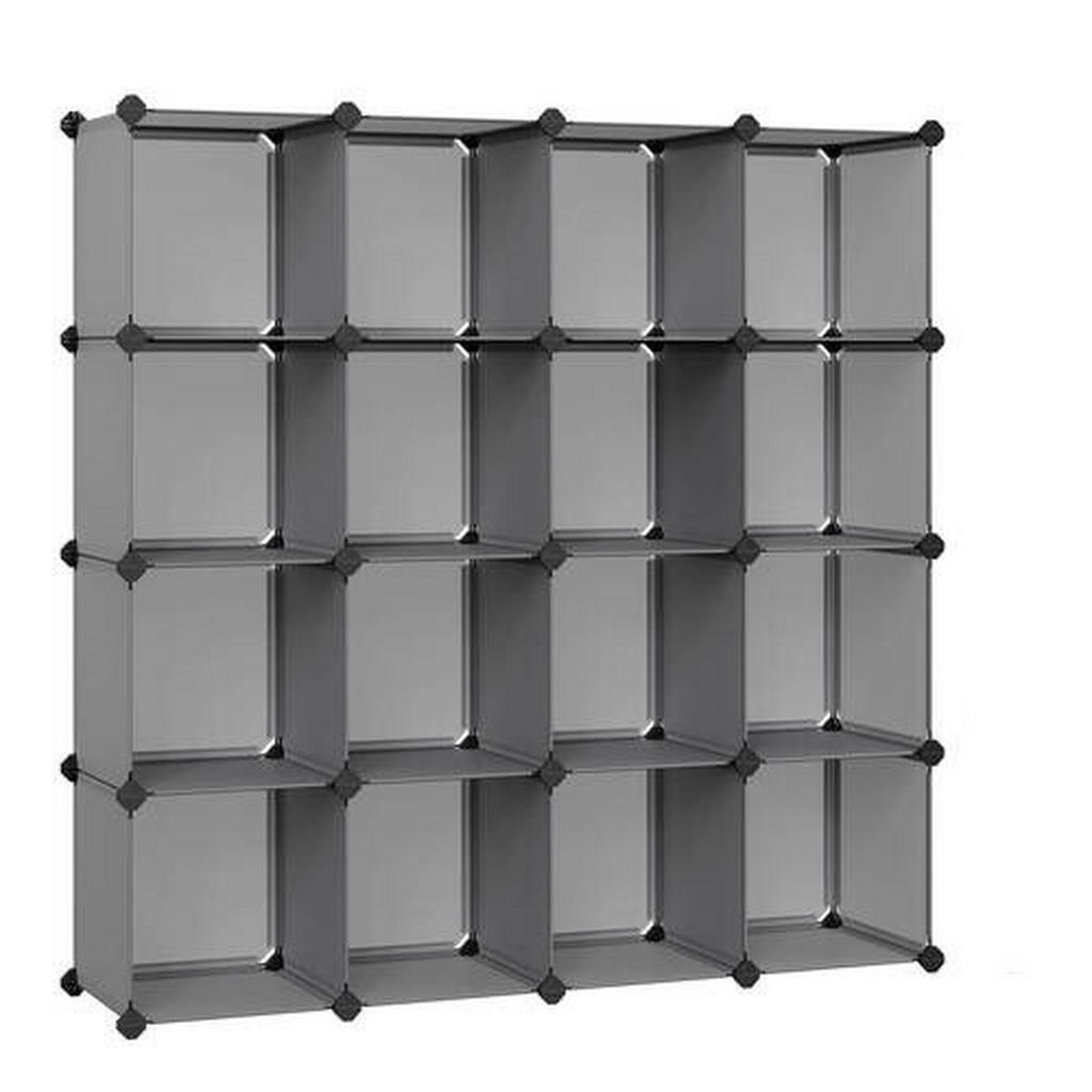Boxxx KOMBINÁCIA REGÁLOV, sivá, železo, 153/153/31 cm