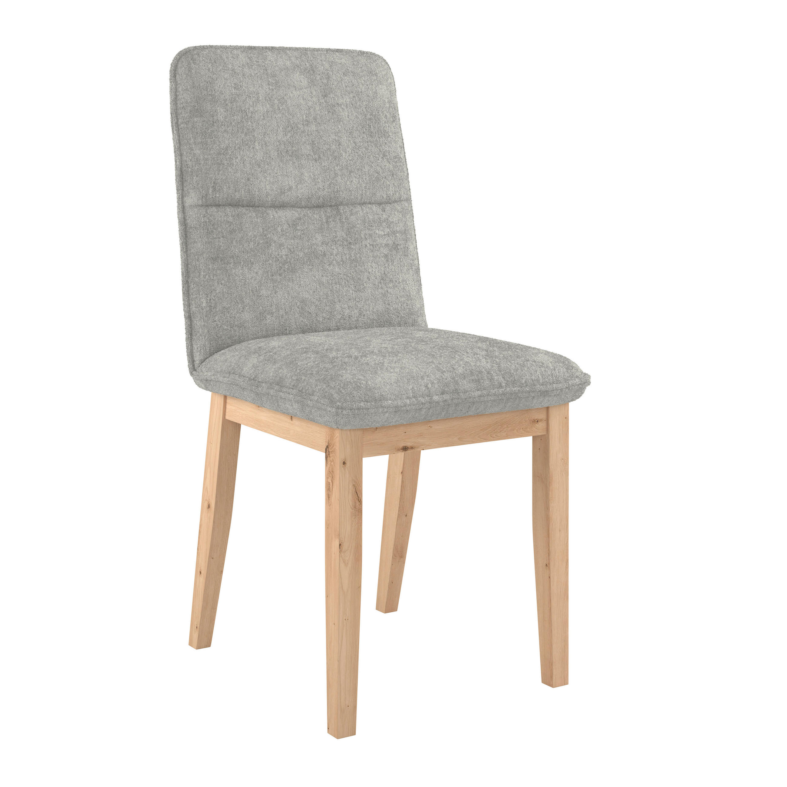 STUHL Webstoff Hellgrau Eiche vollmassiv  - Eichefarben/Hellgrau, KONVENTIONELL, Holz/Textil (47/91/44cm) - James Wood