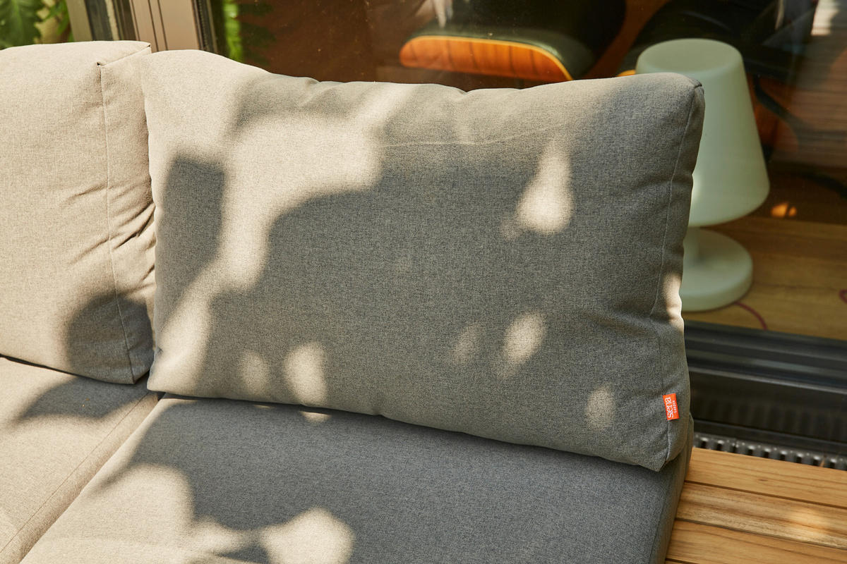 LOUNGEGARNITUR Teakholz massiv Aluminium  - Anthrazit/Grau, KONVENTIONELL, Holz/Textil (252/84/354cm) - Siena Garden